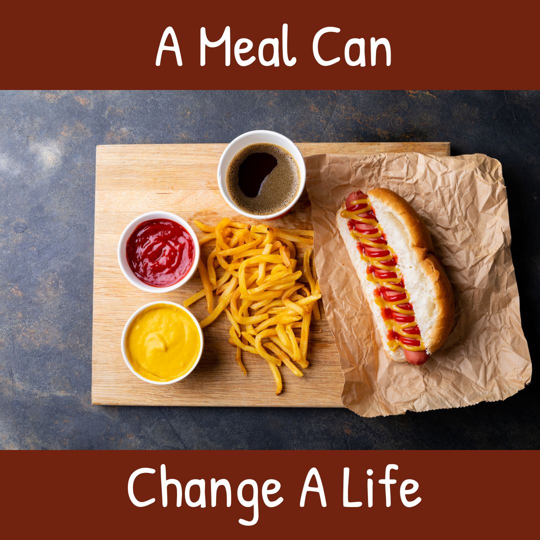 Inspiring Message on Food Impact with Hot Dog and Fries