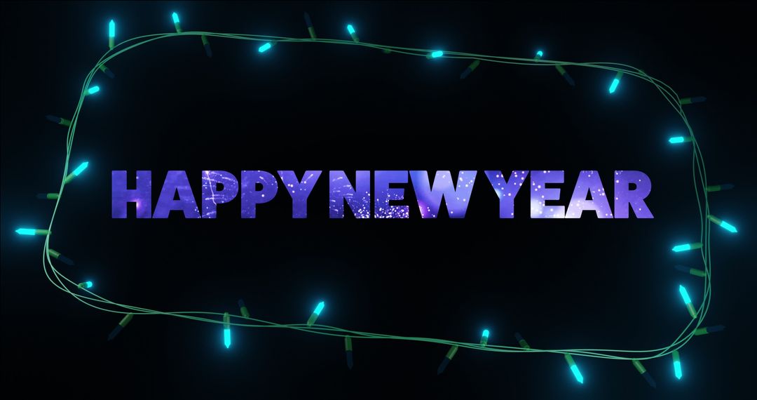 Illuminated Happy New Year with Sparkling Led Lights