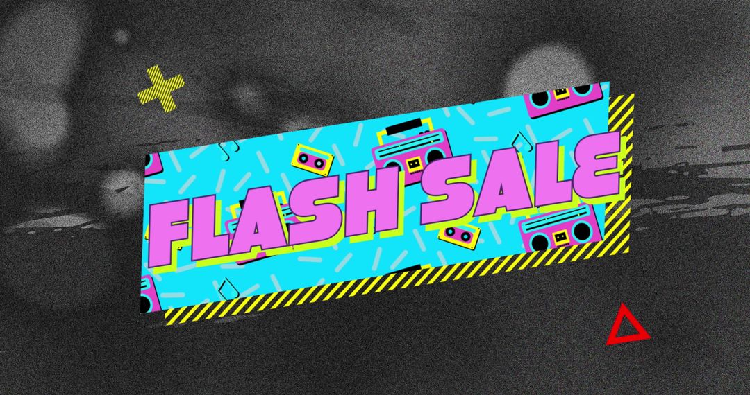 Retro Flash Sale Banner with Bold Typography