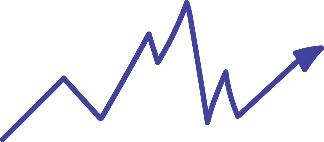 Blue Graph Arrow Vector: Business Growth on Transparent Background