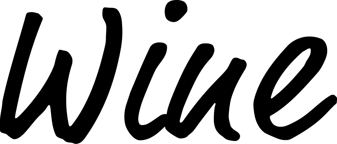 Stylized Wine Text Vector on Transparent Background