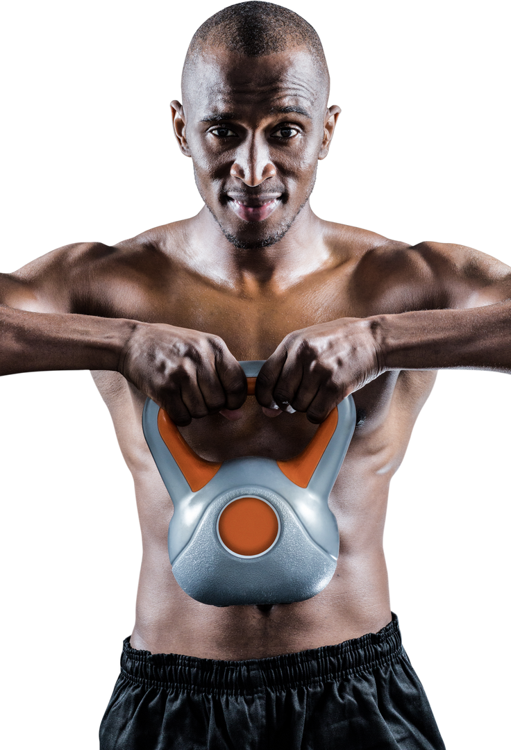 Transparent Background Muscular Man Exercising with Kettlebell Workout Strength Training - Download Free Stock Images Pikwizard.com