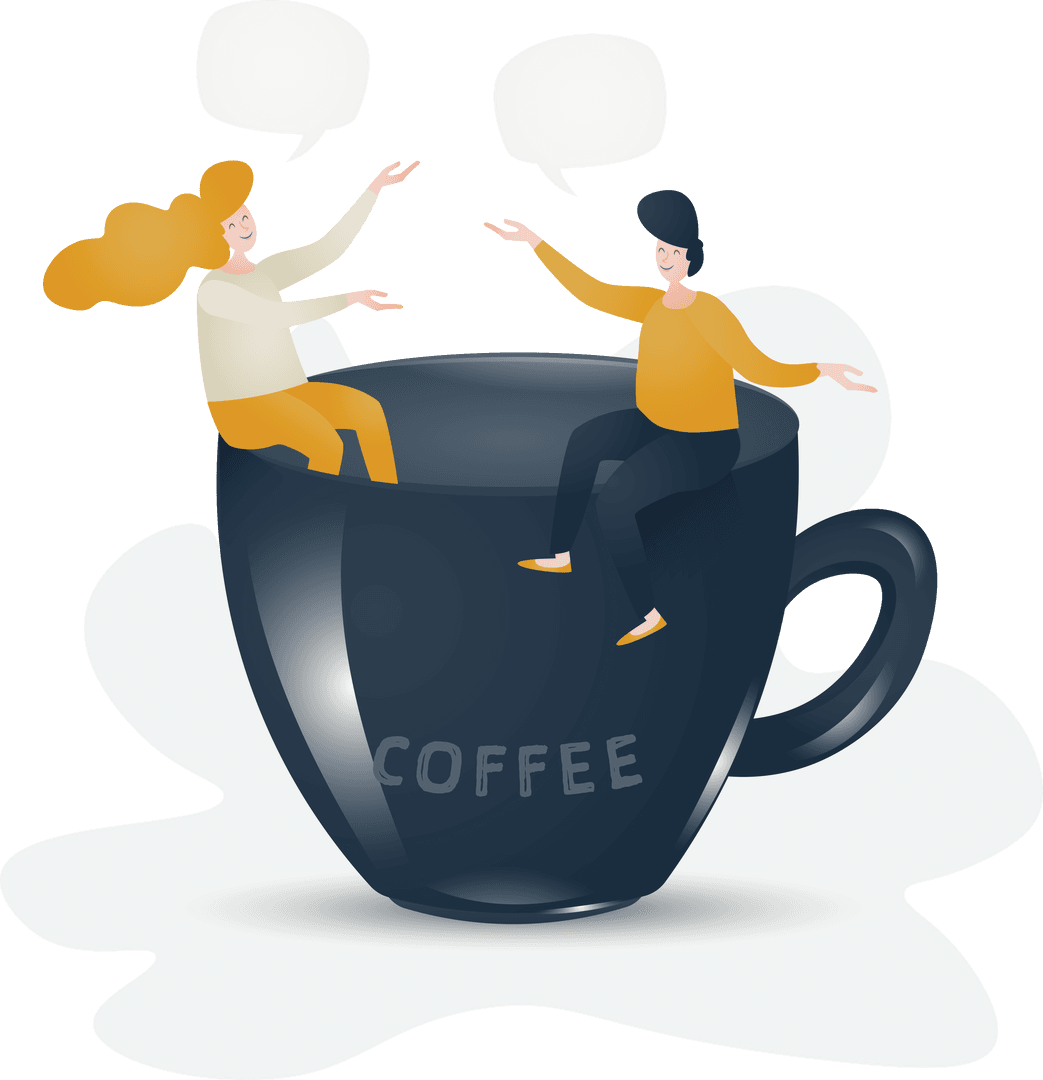 Transparent Coffee Cup Dialogue Illustration