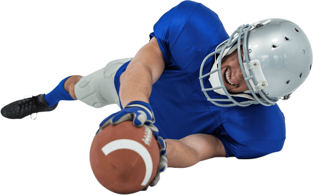 American Football Player Catching Ball Transparent Clear View