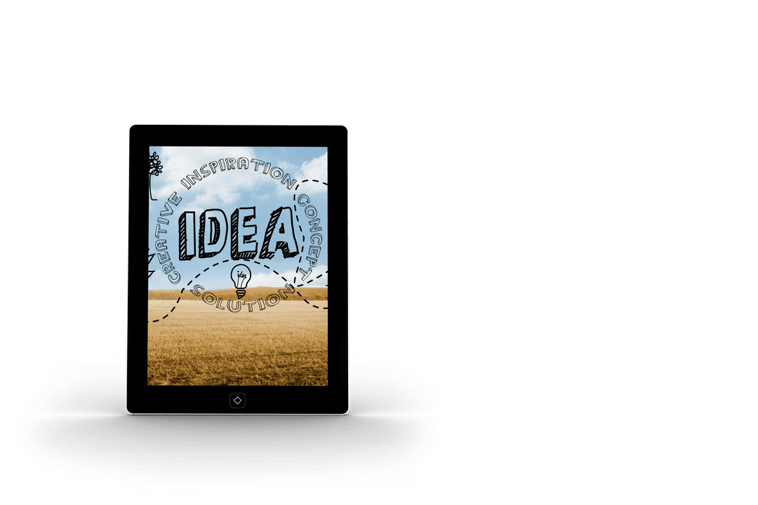 Transparent Concept of Idea on Tablet Screen in Field