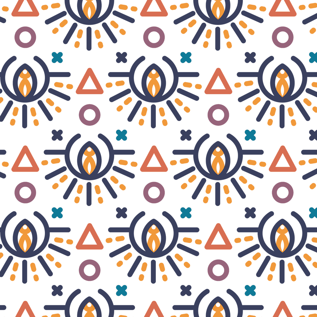 Colorful Geometric Shape Pattern on Transparent Background