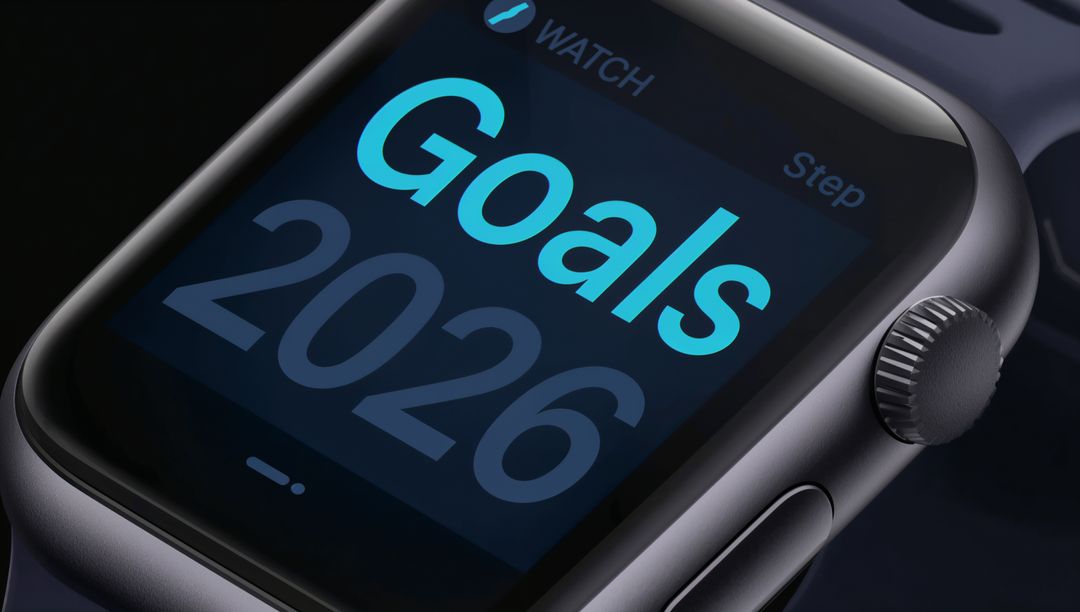 Smartwatch Displaying Goals 2026 in Futuristic Design