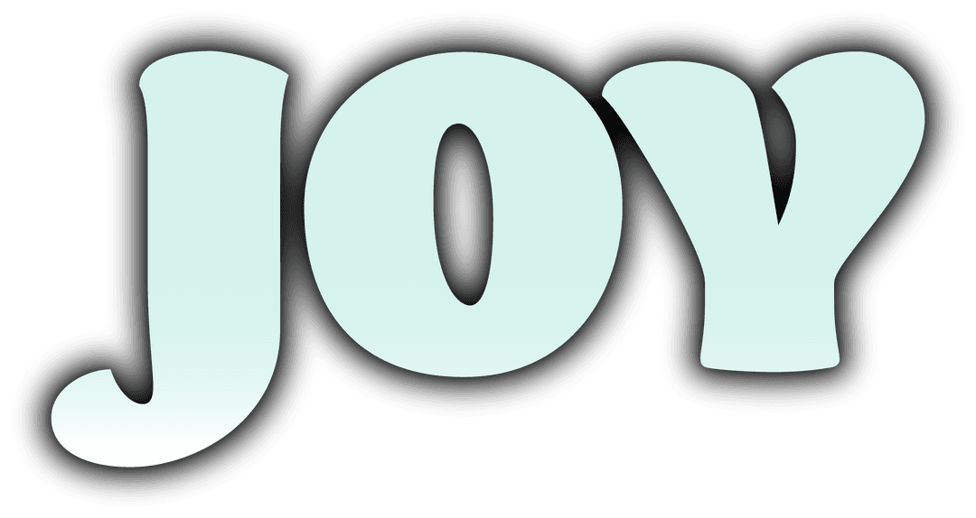 Transparent Joy Text with Shadow in Pastel Green