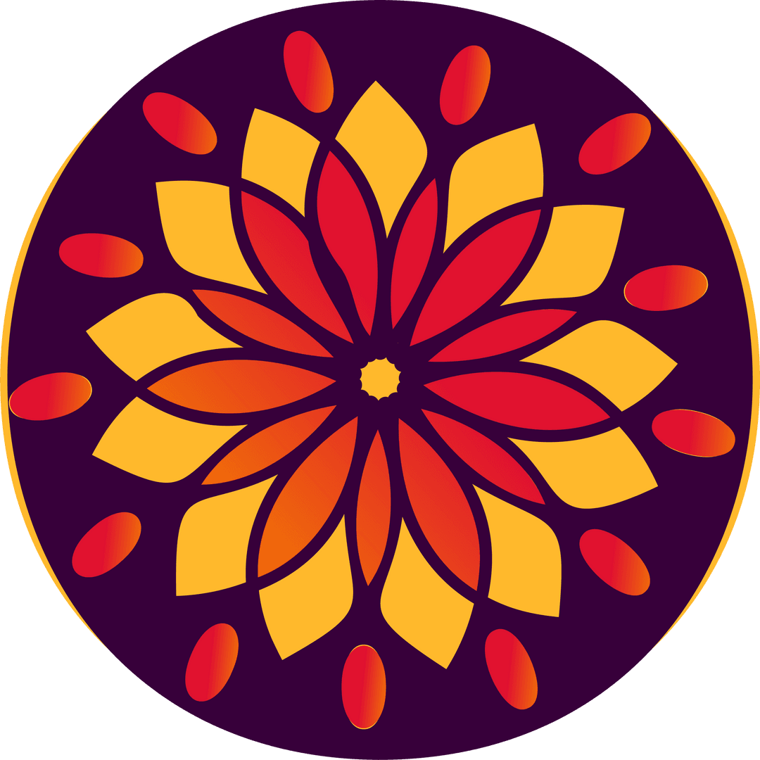 Floral Mandala Pattern on Transparent Background