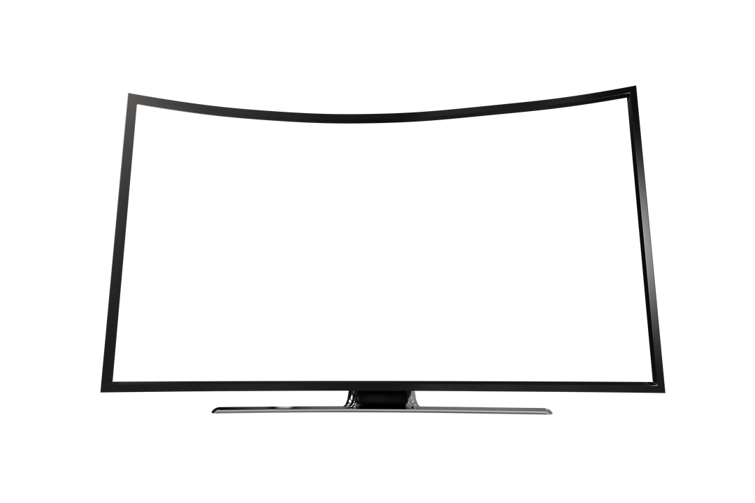 Curved TV Screen with Copy Space and Transparent Background in Isolated Digital Illustration - Download Free Stock Images Pikwizard.com