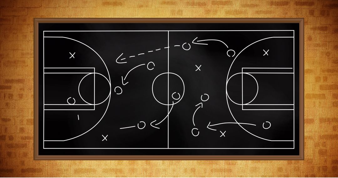 Basketball Strategy Board with Play Diagrams