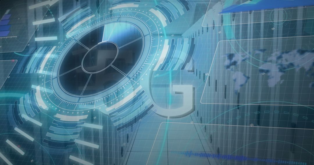 Futuristic 5G Network Technology Background with Circles
