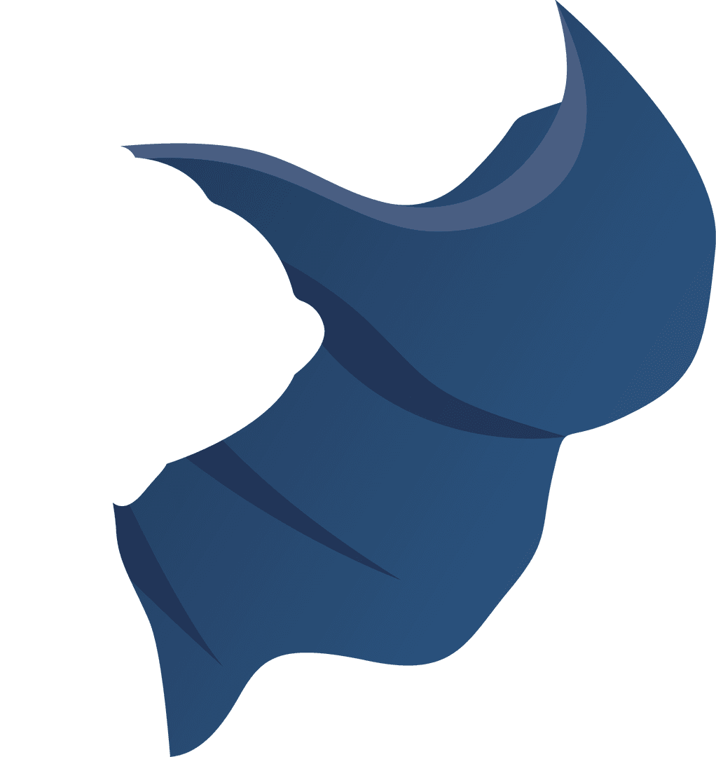 Abstract Blue Form on Transparent Background for Design