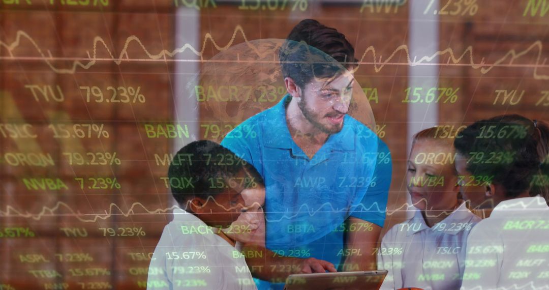 Teacher Explaining Financial Concepts to Curious Students