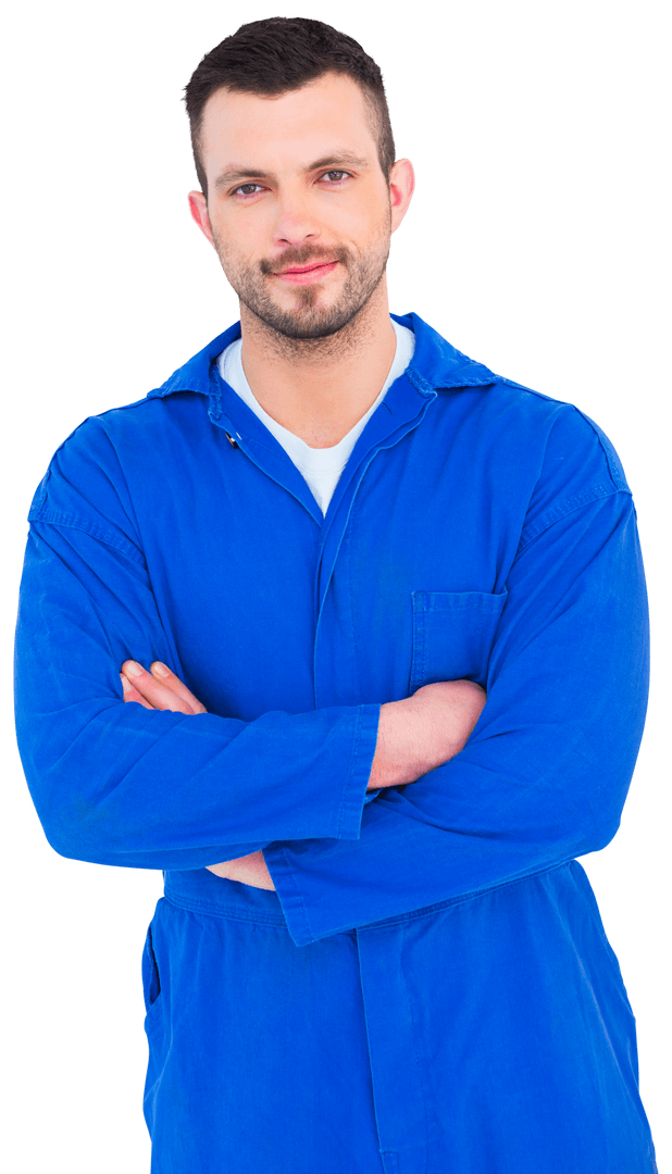 Transparent Confident Mechanic Standing Arms Crossed Portrait