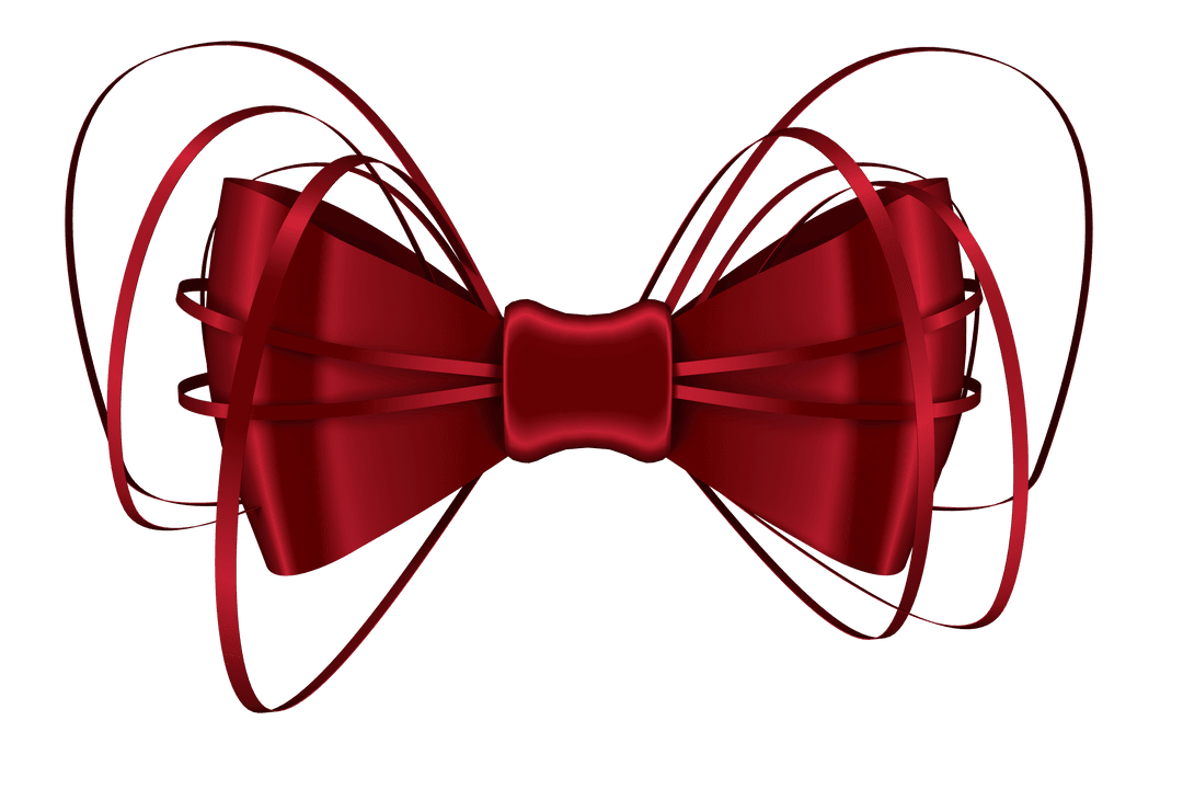 Digital Red Bow Tie on Transparent Background for Celebrations