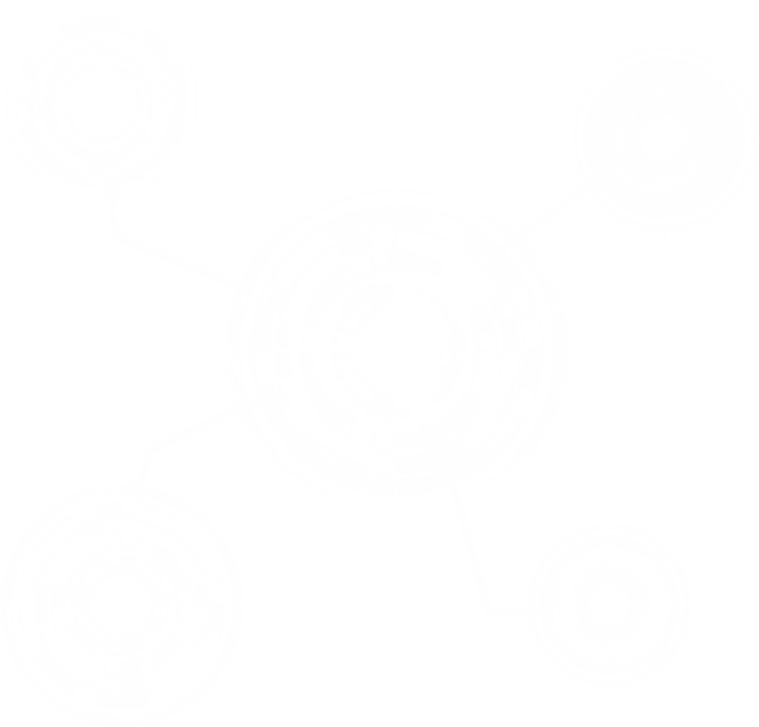 Futuristic Circular Connections on Transparent Background
