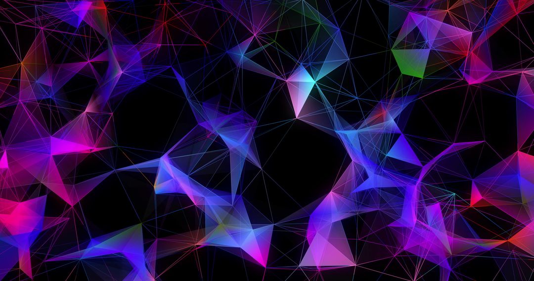 Abstract Colorful Shapes on Black Background