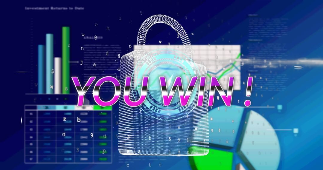 You Win Overlay on Data Security and Analysis Graphics