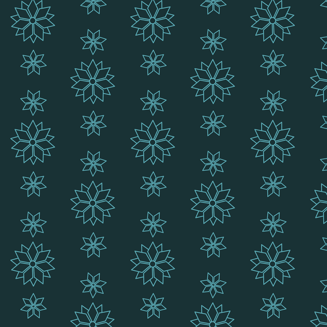 Blue Floral Pattern on Dark Transparent Background