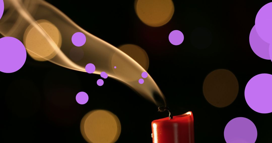 Smoky Candle with Colorful Dots Creating Mystic Ambiance