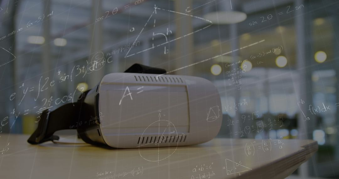 Virtual Reality Headset with Superimposed Mathematical Equations