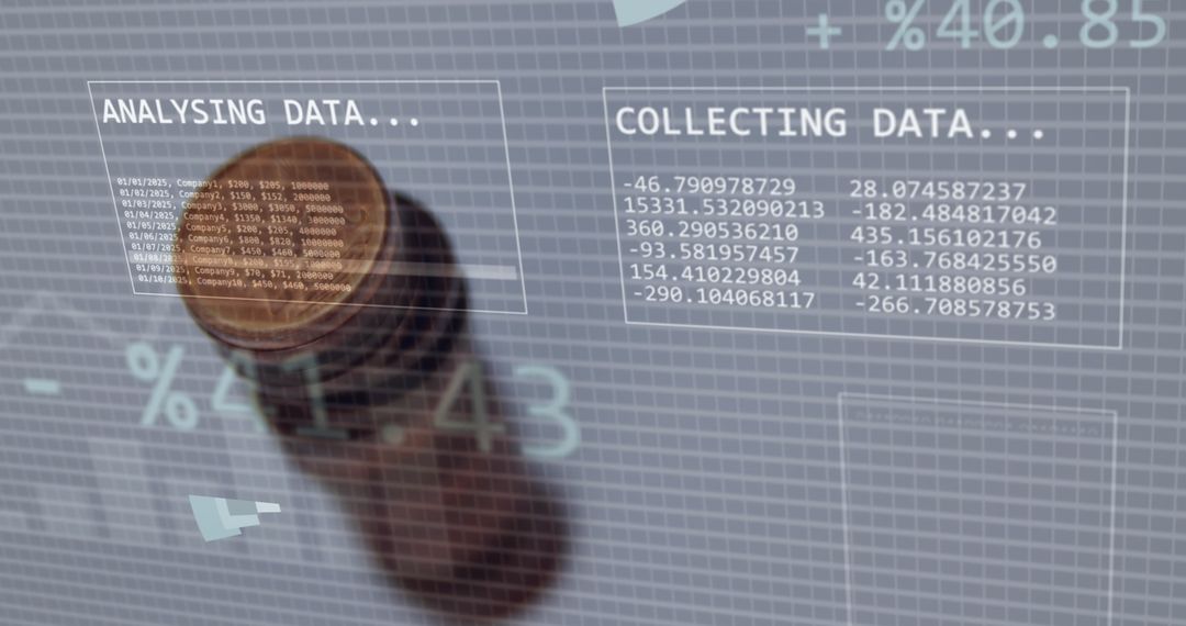 Financial Data Analysis Overlapping Coins Representing Digital Currency Market