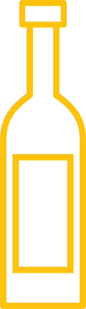 Yellow Wine Bottle Vector Transparent Background Art