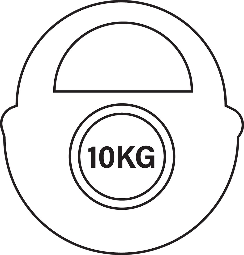 Transparent Vector Icon of 10KG Weighing Kettlebell Design