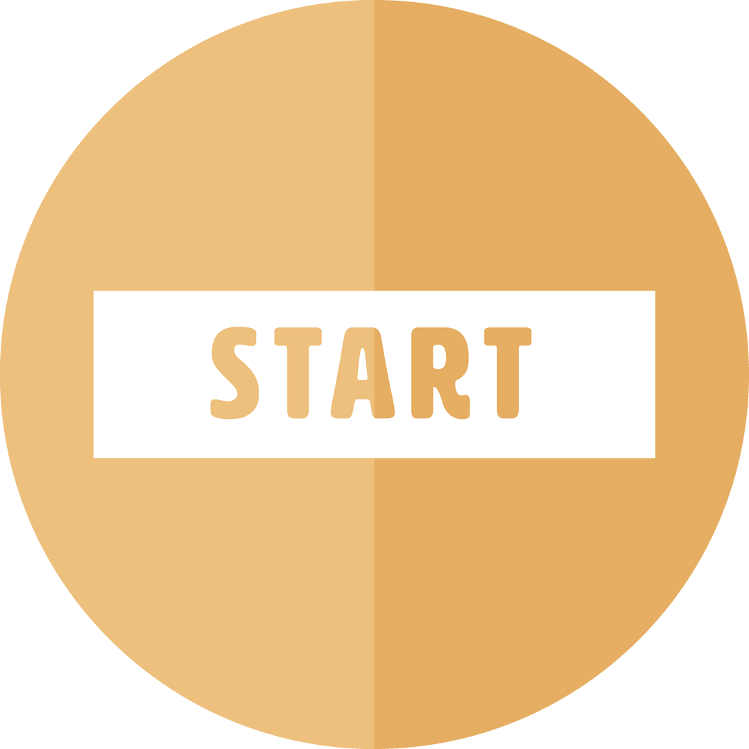 Vector Illustration of Start Text on Orange Circle Background