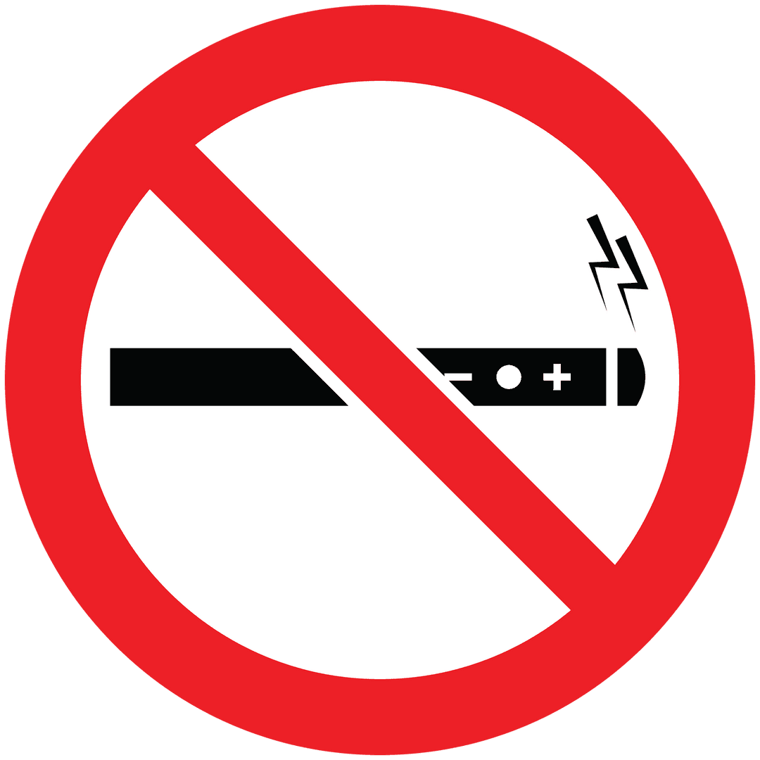 No Vaping Symbol on Transparent Background, Vector Illustration