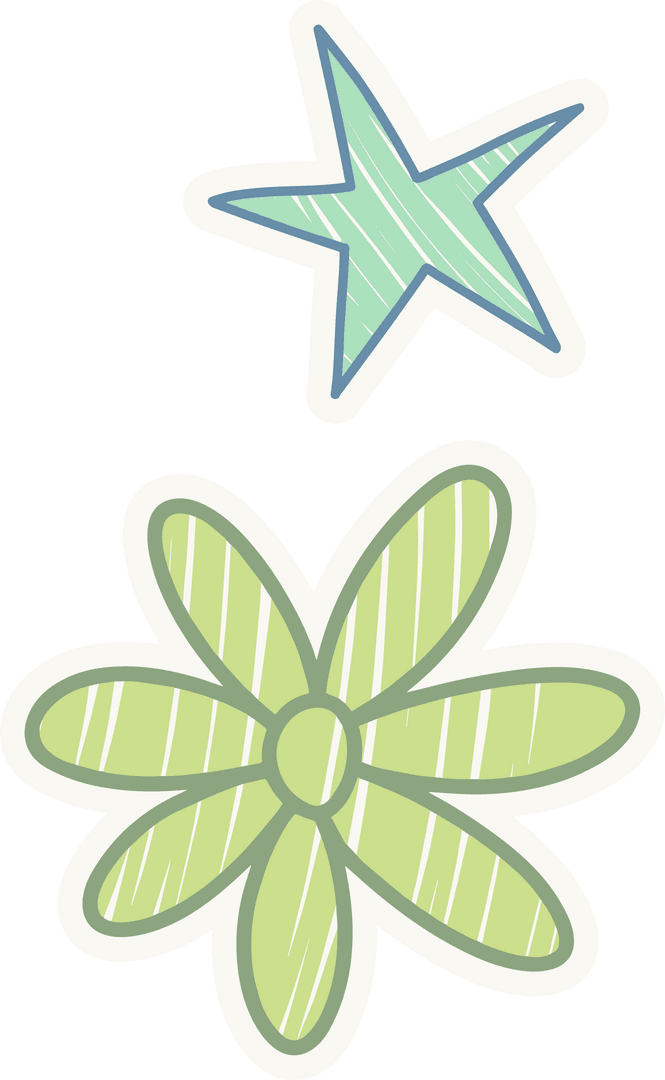 Transparent Star and Flower Illustrations for Graphic Design