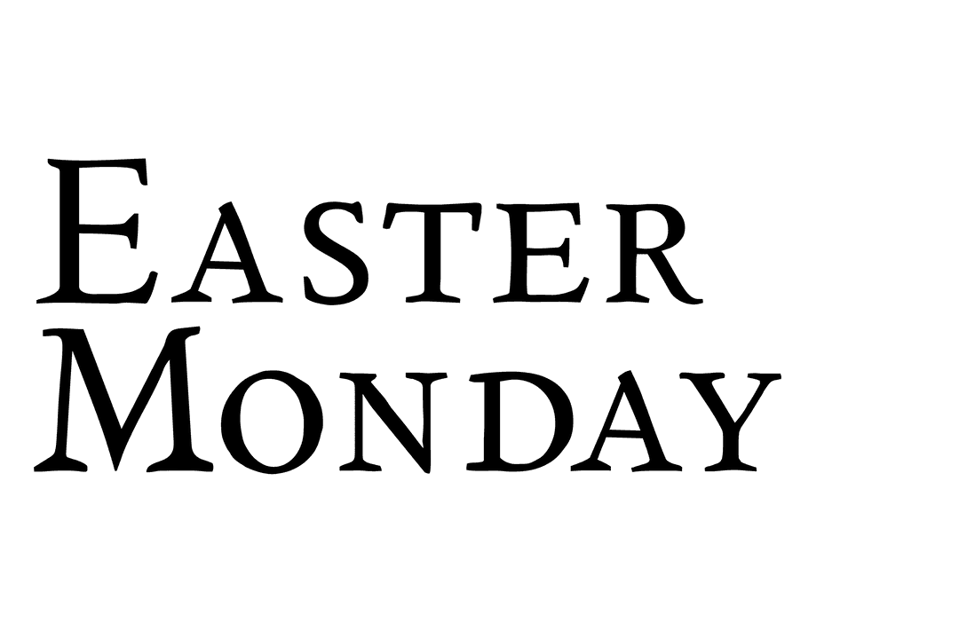 Easter Monday Text on Transparent Background for Festive Designs