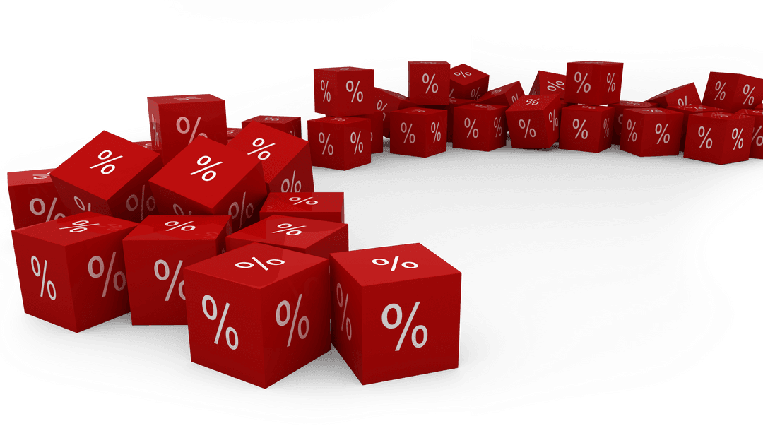 Transparent Red Blocks Featuring Frequent Percentage Symbols in Vector Style - Download Free Stock Images Pikwizard.com