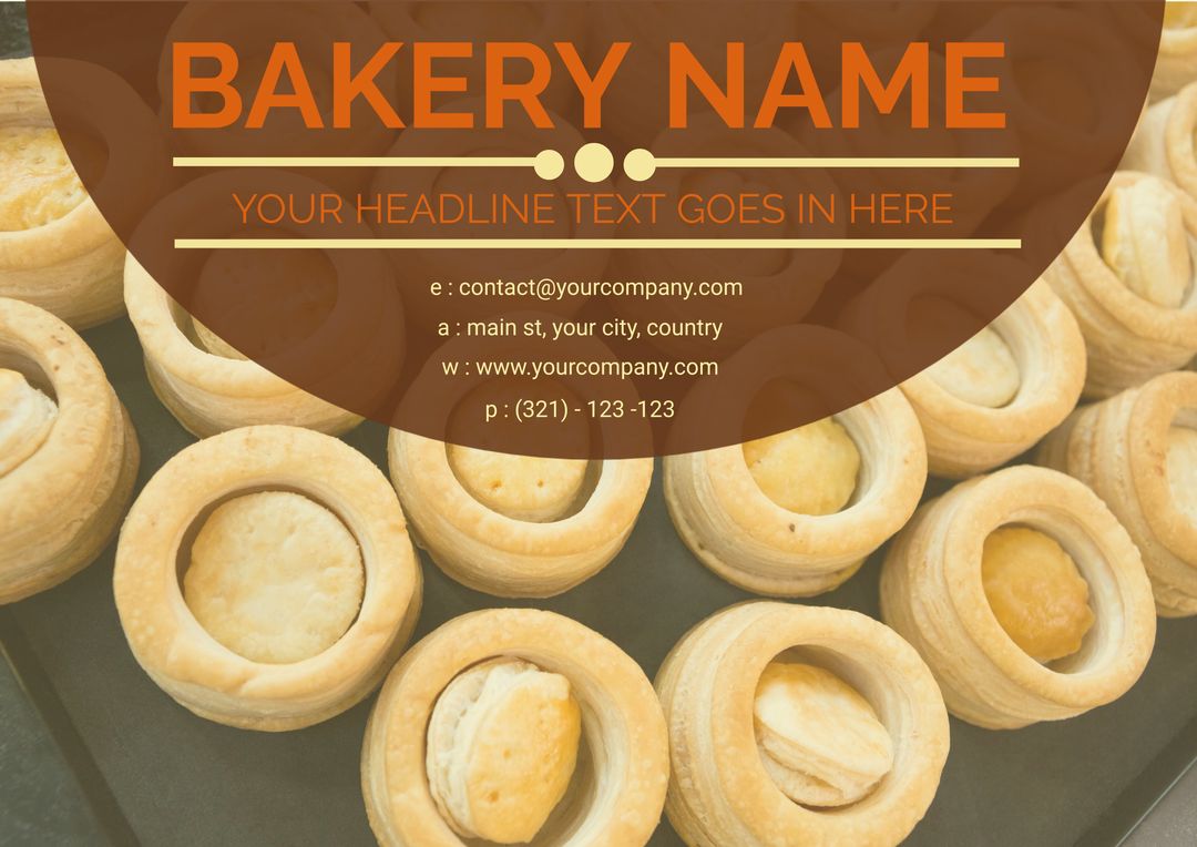Bakery Template with Freshly Baked Puff Pastries