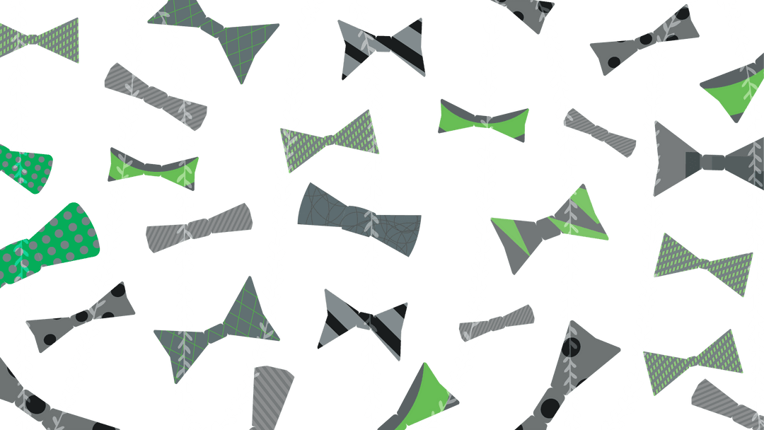 Bow Ties and Curved Plants Vector on Transparent Background