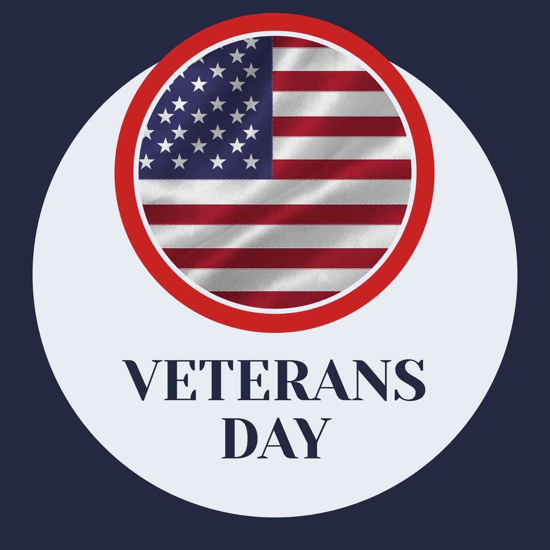 Veterans Day Tribute with American Flag Emblem