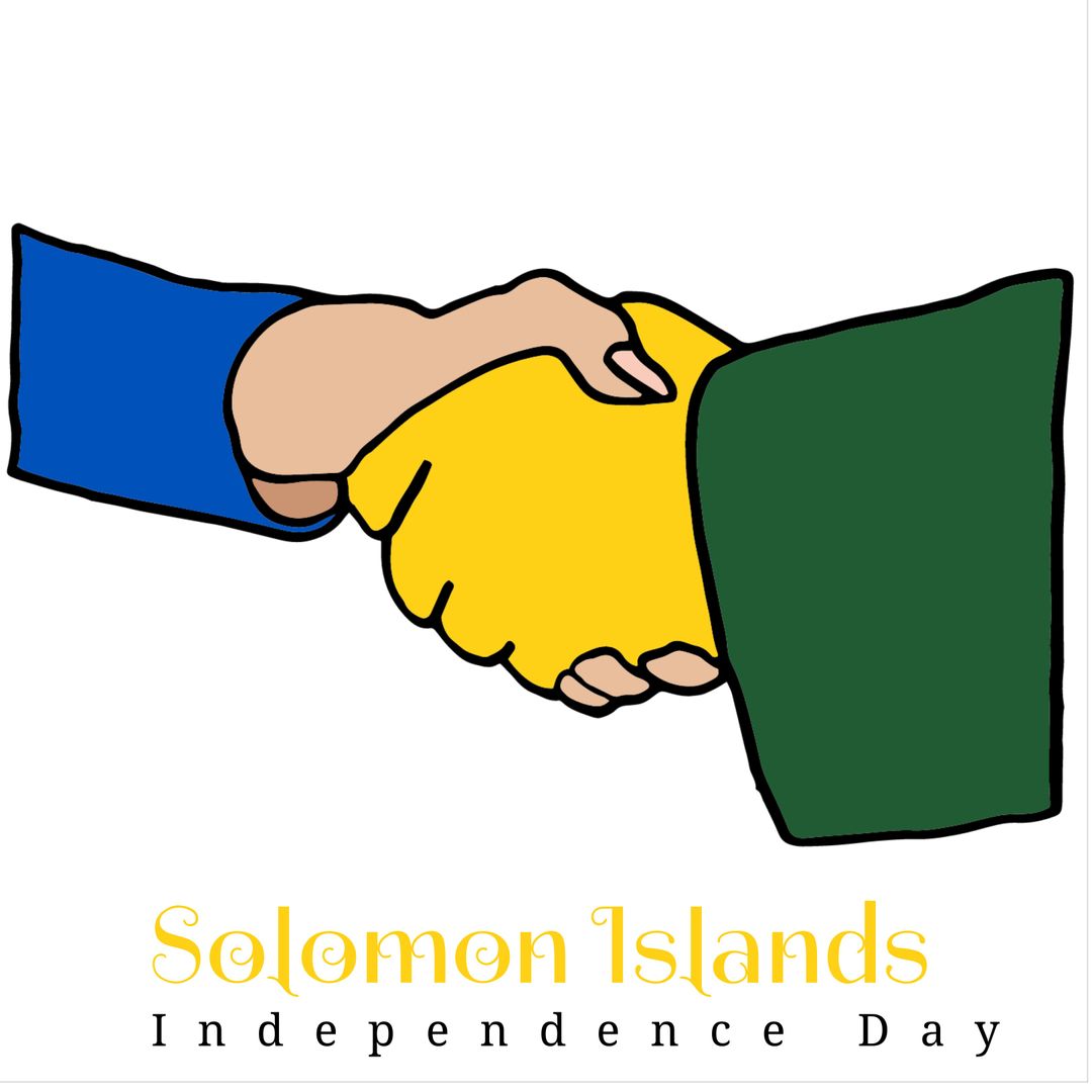 Solomon Islands Independence Day Handshake Graphic