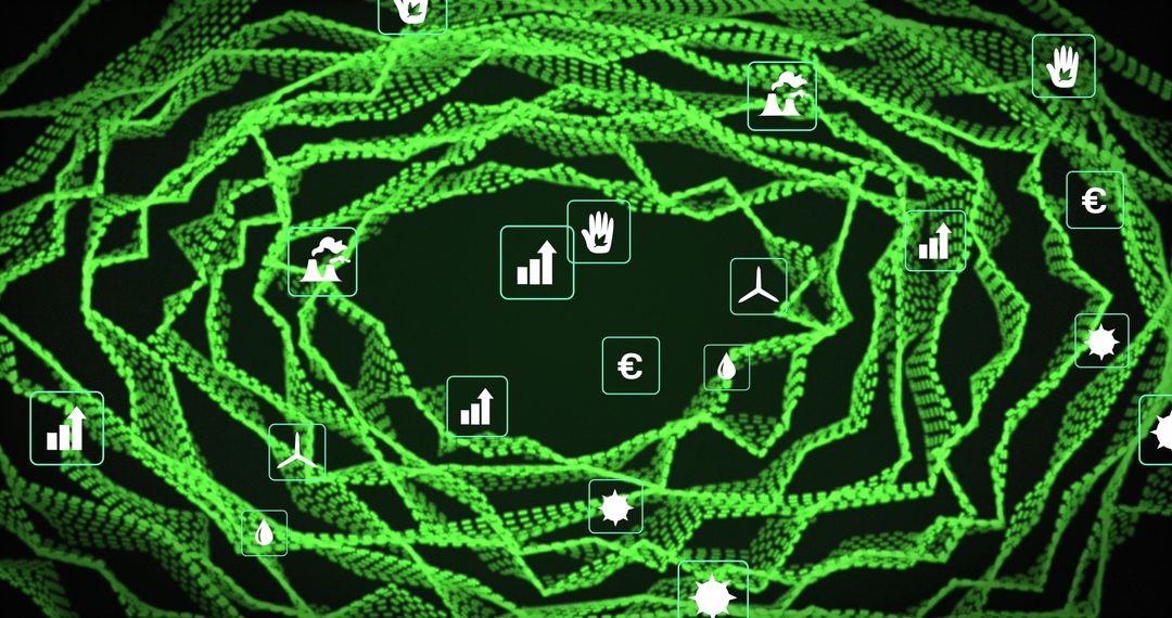 Abstract Digital Network with Futuristic Icons