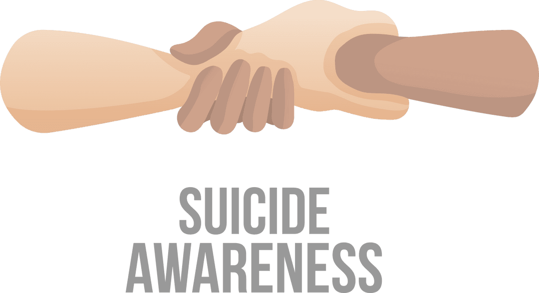 Transparent Hands Featuring Suicide Awareness Message and Diverse Support