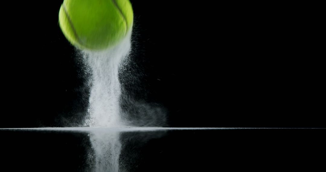 High-Speed Tennis Ball Impact against Dark Background - Free Images, Stock Photos and Pictures on Pikwizard.com