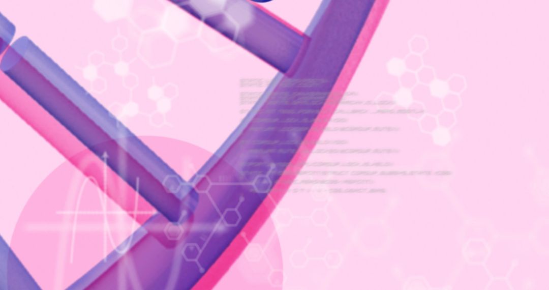 Digital DNA Strand with Data Visualization in Soft Pink Tones