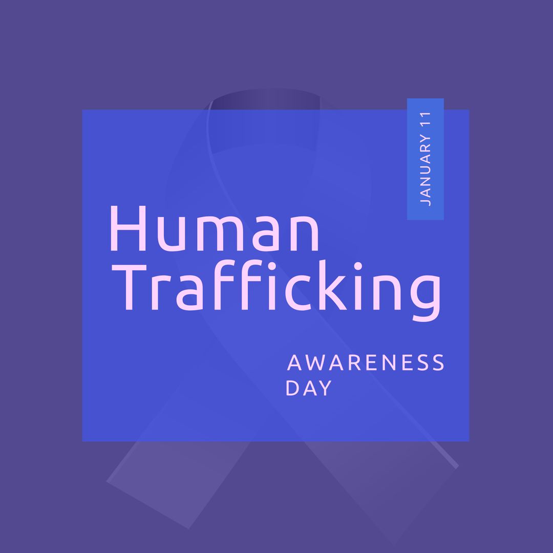 Human Trafficking Awareness Day Concept with Ribbon Symbol