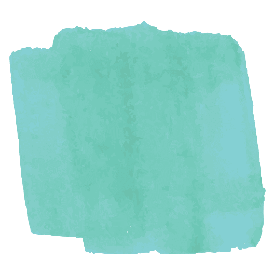 Aquamarine Abstract Brushstroke on Transparent Background