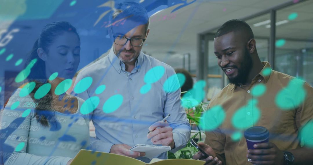 Team Analyzing Data with Technology in Modern Open Office