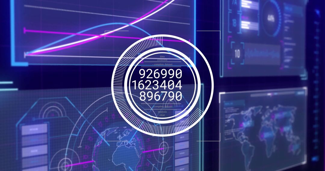 Futuristic Digital Dashboard with Interactive Data Elements