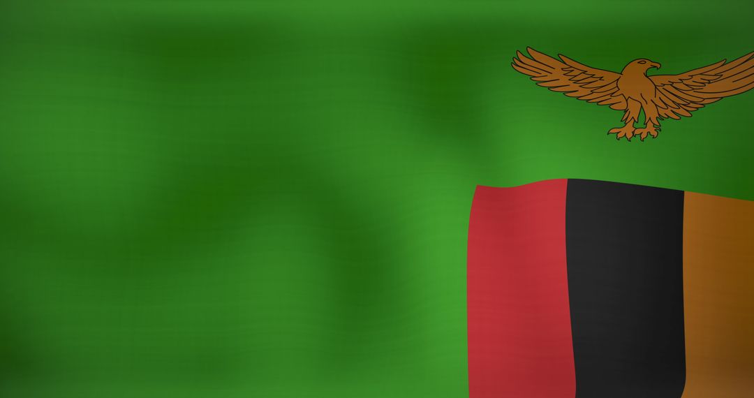 Waving Flag of Zambia Symbolizing Unity and Independence