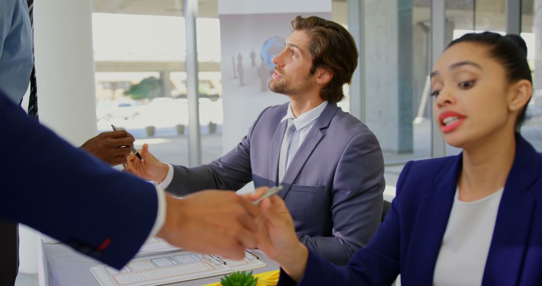 Business Conference Registration in Modern Office