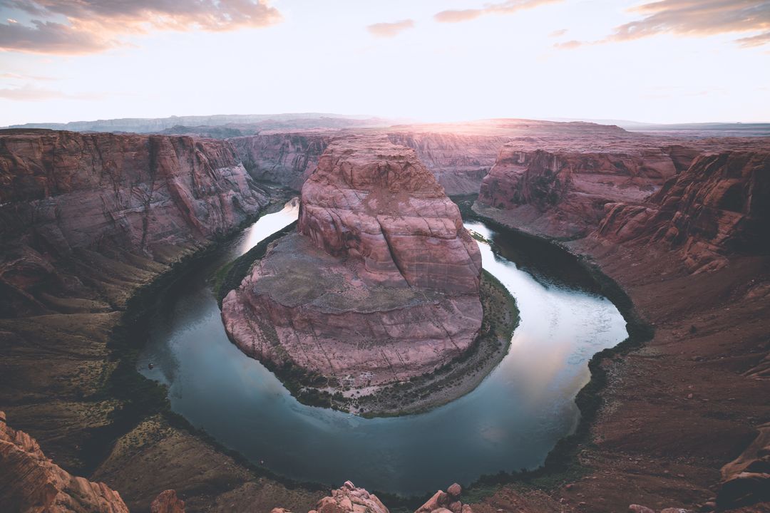 Panoramic View of Horseshoe Bend at Sunset - Free Images, Stock Photos and Pictures on Pikwizard.com