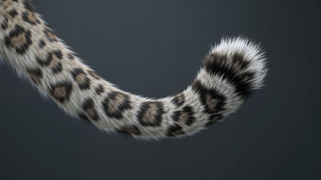 Curved Leopard Tail in Elegant Display Over Neutral Background